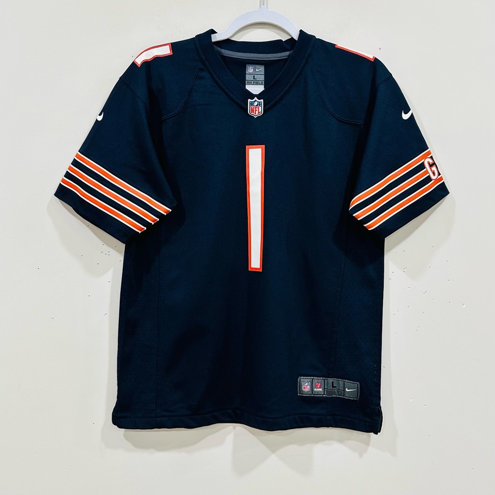 Nike Kids Chicago Bears Football Jersey Size L (14/16) Navy Fields‎ #1 NFL